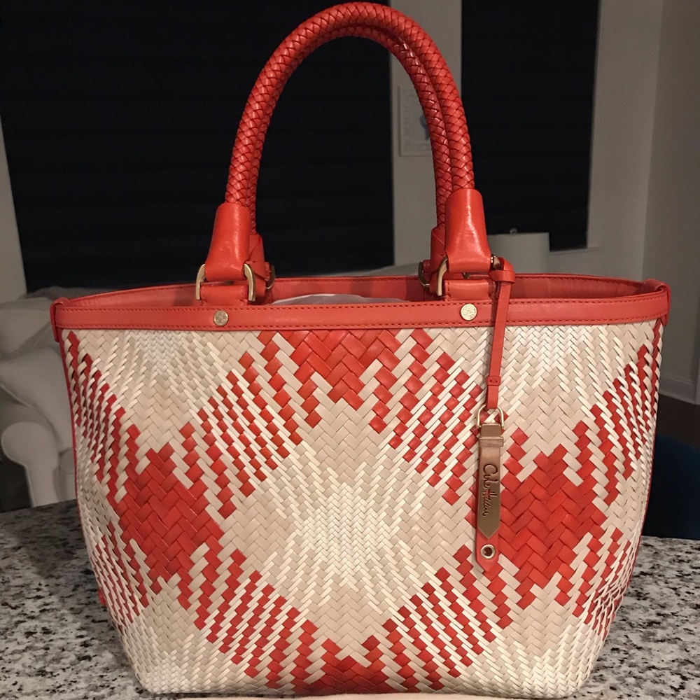 ✨NEW!✨Cole Haan✨Genevieve✨NWT! RARE Woven Leather Large Diamond Weave Bag